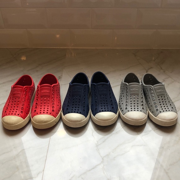 Native Shoes Other - Native Jefferson Set of 3: red, navy & gray
